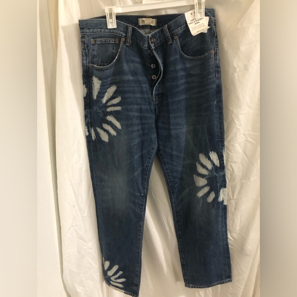 Madewell The Dean Easy Straight shibori wash Rigid Jeans size 30 brand new - Picture 3 of 17